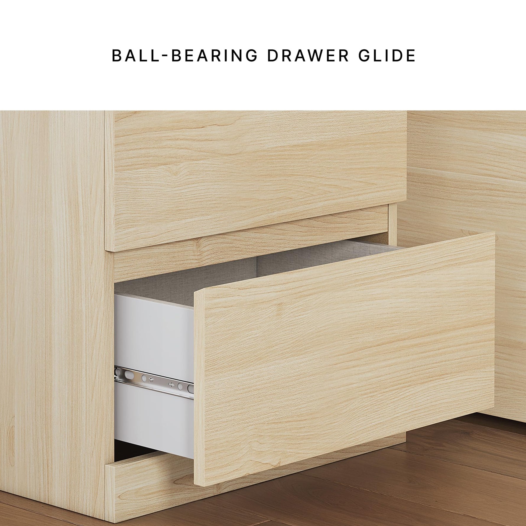 Signature Design by Ashley Onita Modern Nightstand with 2 Smooth-Gliding Drawers, Bedroom Night Stand for Bedside Storage, Hardware-Free, Wood, Solid White Finish