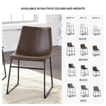 Signature Design by Ashley Mid Century Centiar 18.75" Dining Bucket Chair, 2 Count, Black and Brown