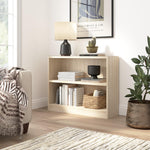 Bush Home Universal Small 2 Shelf Bookcase in Black, Low Storage and Display Bookshelf for Home Office or Living Room Organization