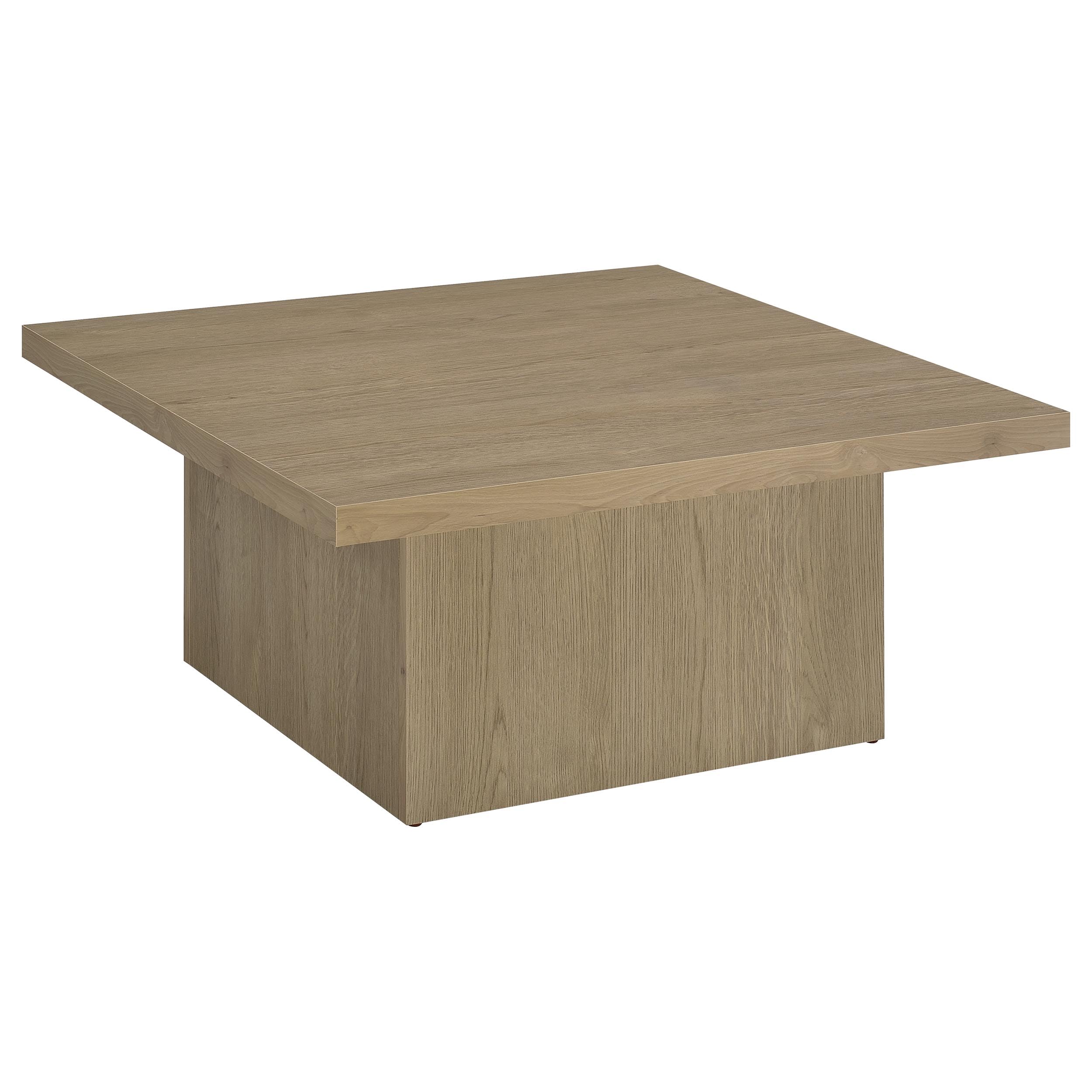 Coaster Home Furnishings Zetta Square Cocktail Living Room Coffee Table Engineered Eco-Friendly Wood Look Laminate Veneer Rustic Farmhouse Mango Brown 708068