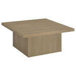 Coaster Home Furnishings Zetta Square Cocktail Living Room Coffee Table Engineered Eco-Friendly Wood Look Laminate Veneer Rustic Farmhouse Mango Brown 708068