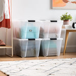 IRIS USA 6-Pack 6 Quart Storage Bins with Lids | Transparent design makes contents easy to find. Ideal for shoes, photos, documents, and small essentials. Nestable design