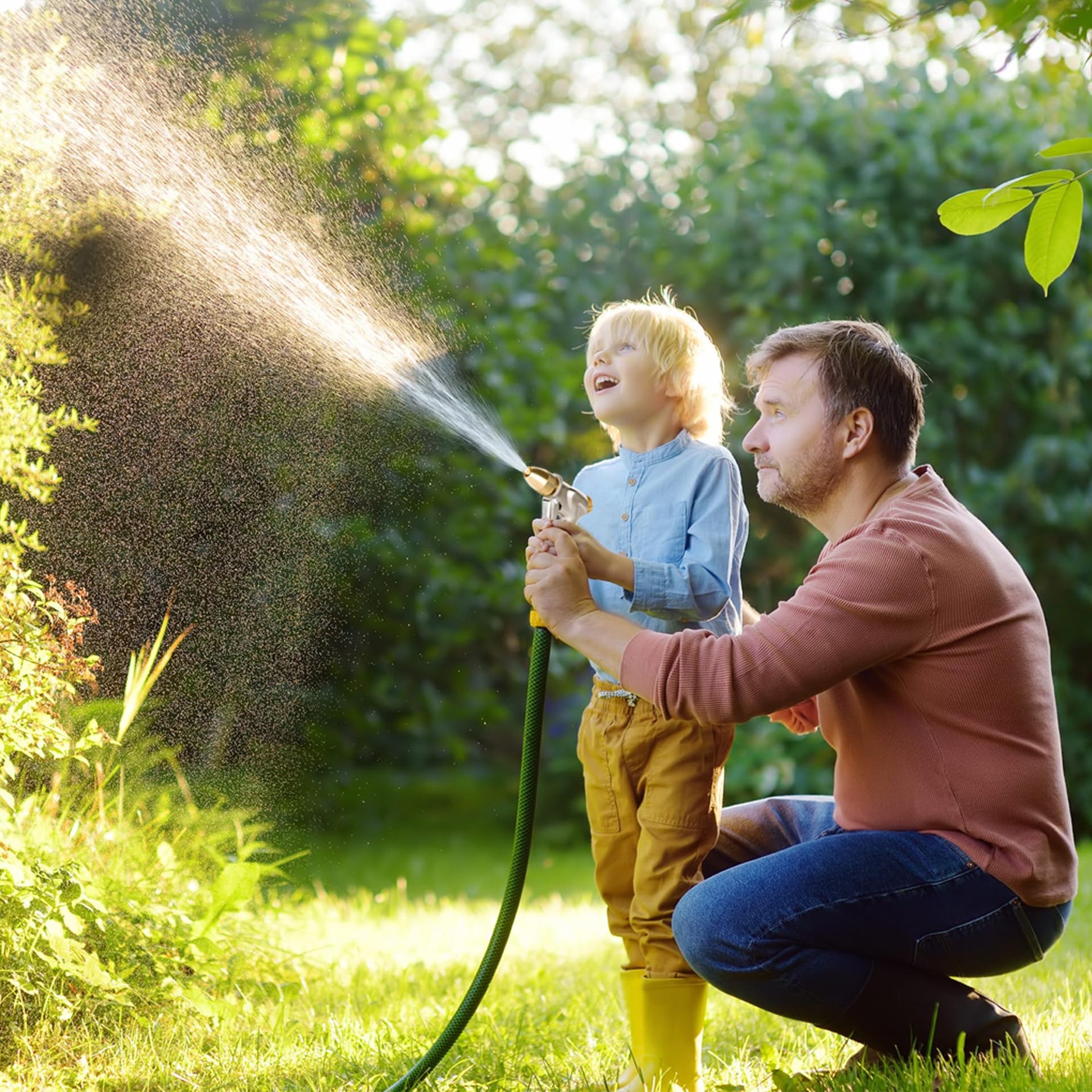 FANHAO Garden Hose Nozzle, 100% Heavy Duty Metal Spray Nozzle with Thumb Control, High Pressure Water Nozzle with 8 Adjustable Spray Patterns for Watering Plants, Washing Cars and Showering Pets