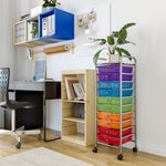 Seville Classics Rolling Utility Organizer Storage Cart , for Home Office, School, Classroom, Scrapbook, Hobby, Craft, 15 Drawer, Black