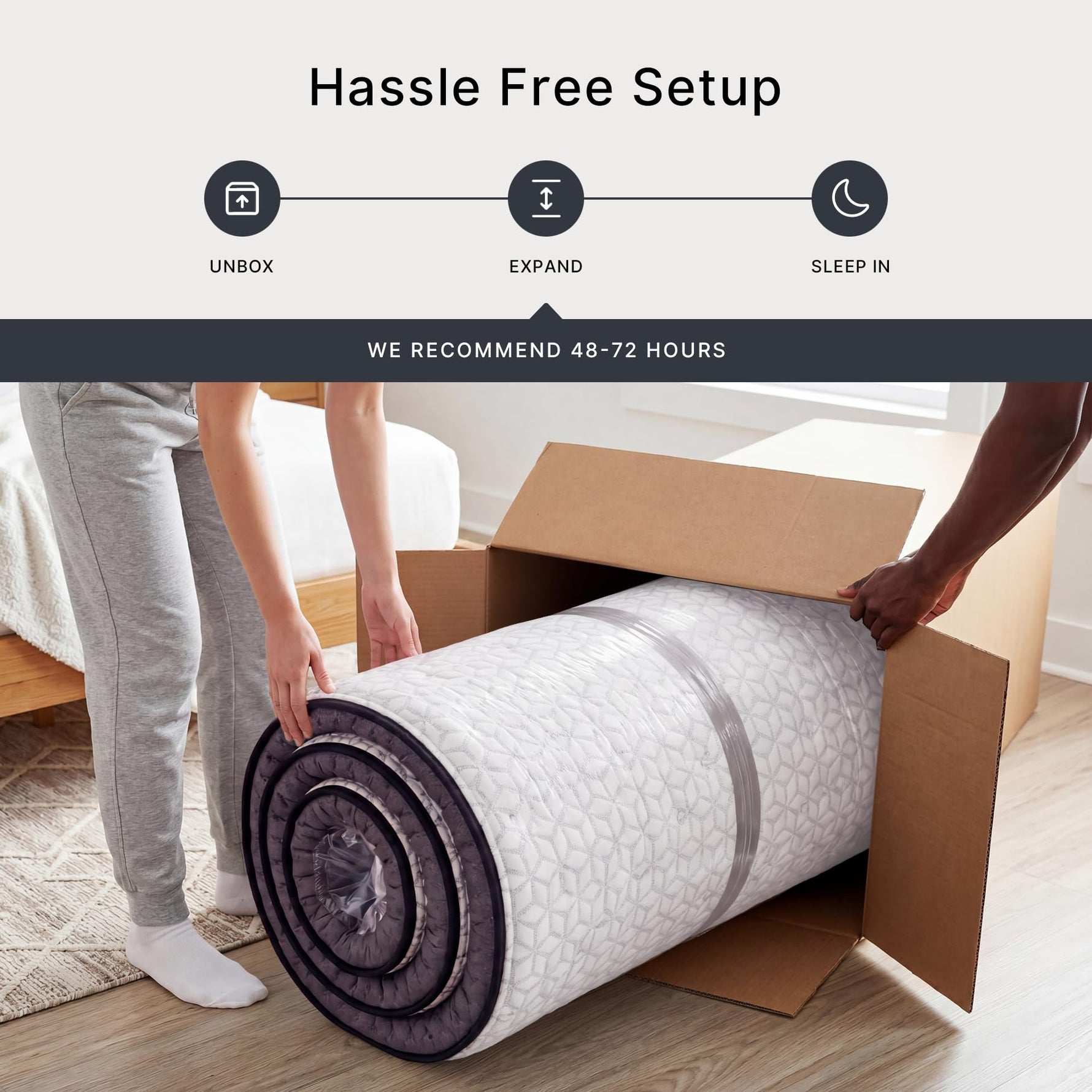 Signature Design by Ashley Chime 12 Inch Hybrid Full Mattress, Memory Foam with Lumbar Support, High-Density Foam & Pocketed Coils for Comfort & Back Support, Mattresses in a Box, Full Size