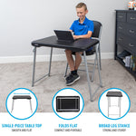 LIFETIME Stacking Compact Folding Table, 30 in. x 20 in., Black and Silver, Indoor/Outdoor