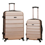 Rockland Melbourne Hardside Expandable Spinner Wheel Luggage, Checked Large 28", Black