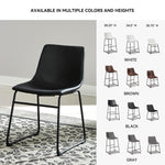 Signature Design by Ashley Mid Century Centiar 18.75" Dining Bucket Chair, 2 Count, Black and Brown