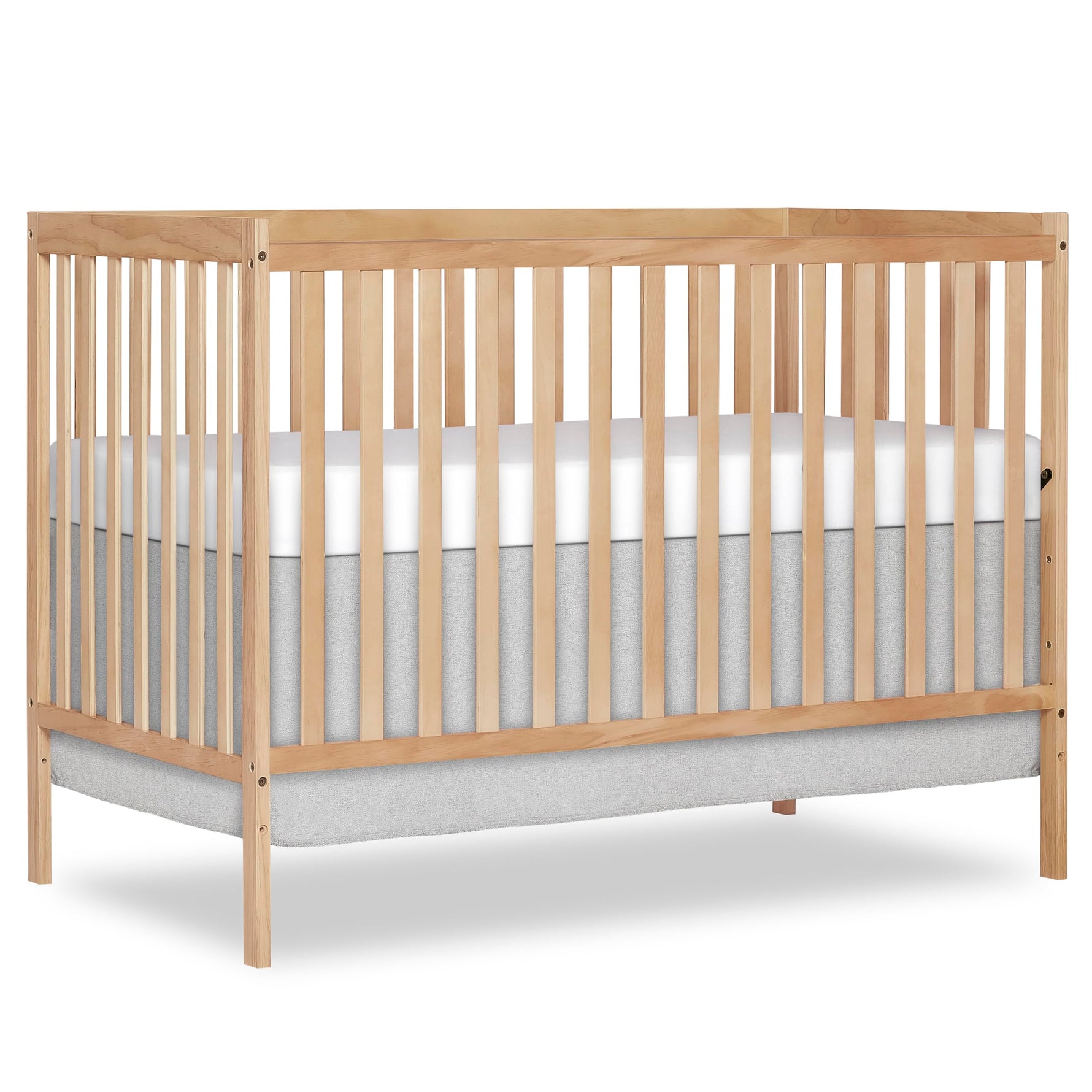 Dream On Me Synergy 5-in-1 Convertible Full-Size Baby Crib with Toddler, Day & Full Bed Conversion in White, GreenGuard Gold & BSA, 3 Mattress Heights, Sustainable Pinewood