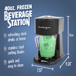 Nostalgia Retro 40-Ounce Frozen Beverage Station - Slushie Machine and Ice Shaver with Automatic Mixing for Soda, Cocktails and Margaritas - Easy & Safe Use - Black