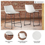 Signature Design by Ashley Centiar 24" Counter Height Modern Bucket Barstool, 2 Count, Black