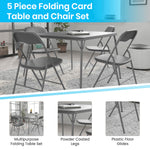 Flash Furniture Madelyn 33.5" Square Folding Multipurpose Card Table with Padded Vinyl Top, Portable Folding Game Table for 4 Players, Black