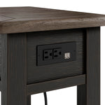 Signature Design by Ashley Bolanburg Chairside End Table With Charging Station, Two-Tone Wood Accent Table With Drawer Storage, Plank Top Design for Living Room or Bedroom, Antique White