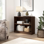 Bush Home Universal Small 2 Shelf Bookcase in Black, Low Storage and Display Bookshelf for Home Office or Living Room Organization