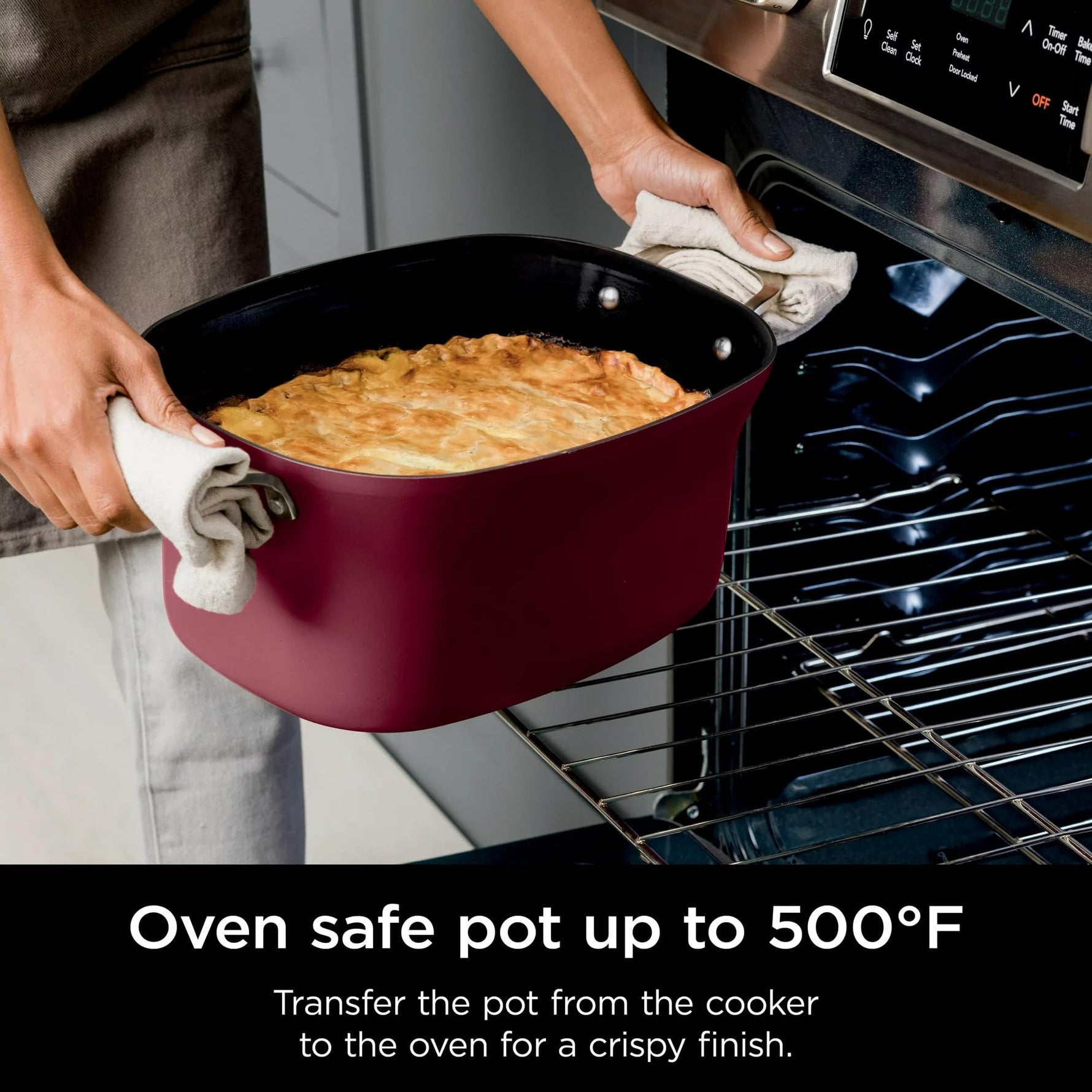 Ninja MC1000 Foodi PossibleCooker 8.5 Quart Multi-Cooker,with 4-in-1 Slow Cooker,Dutch Oven & More,Glass Lid & Integrated Spoon,Nonstick,Oven Safe Pot to 500°F,Cherry Tarte (Renewed)