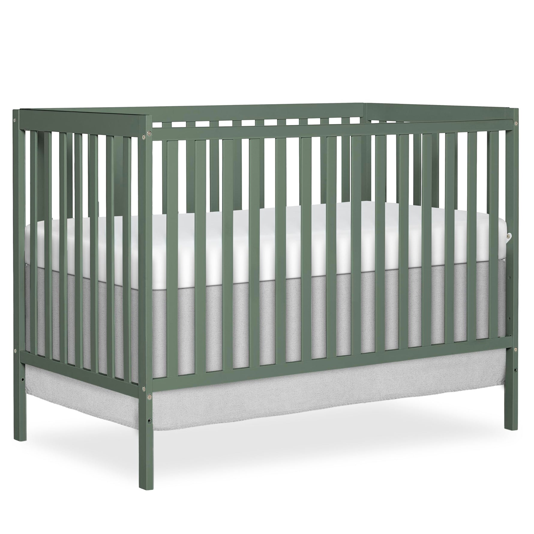 Dream On Me Synergy 5-in-1 Convertible Full-Size Baby Crib with Toddler, Day & Full Bed Conversion in White, GreenGuard Gold & BSA, 3 Mattress Heights, Sustainable Pinewood