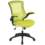 Flash Furniture Kelista Mid-Back Swivel Office Chair with Adjustable Seat Height, Ergonomic Mesh Desk Chair with Flip-Up Armrests, Black