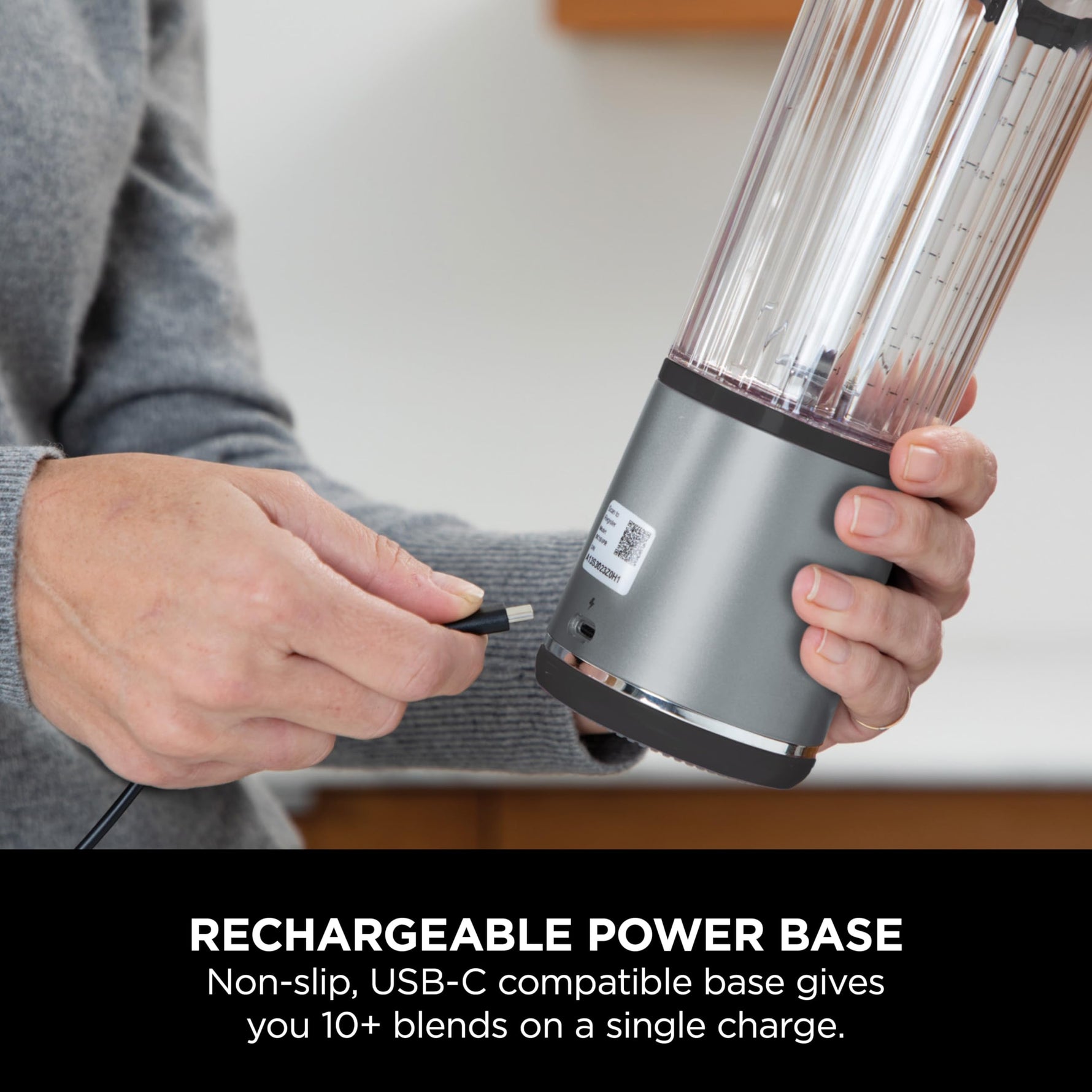 Ninja BC151BK Blast Portable Blender, Cordless, 18oz. Vessel, Personal Blender-for Shakes & Smoothies, BPA Free, Leakproof-Lid & Sip Spout, USB-C Rechargeable, Dishwasher Safe Parts, Black