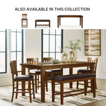 Signature Design by Ashley Haddigan Upholstered Barstool, 2 Count, Slat Back Design, Cushioned Seat, Wood, 25.5" H, Dark Brown