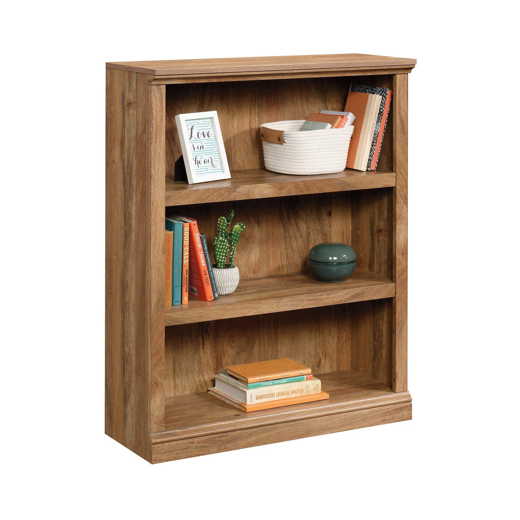 Sauder Miscellaneous Storage 3-Shelf Bookcase/ Book shelf, Oiled Oak finish