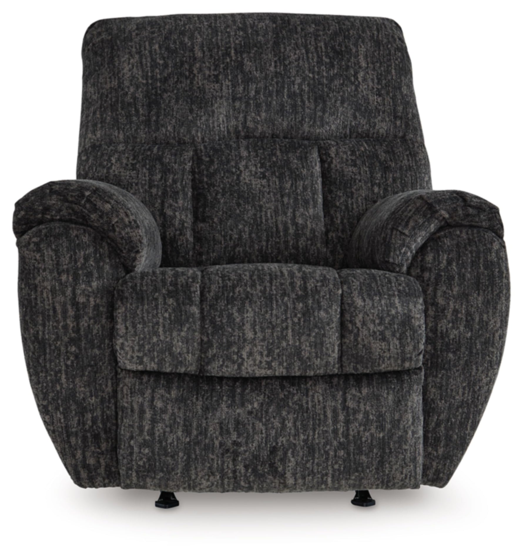 Signature Design by Ashley Skymaker Modern Faux Leather Manual Rocker Recliner with Track Arms, Dark Brown