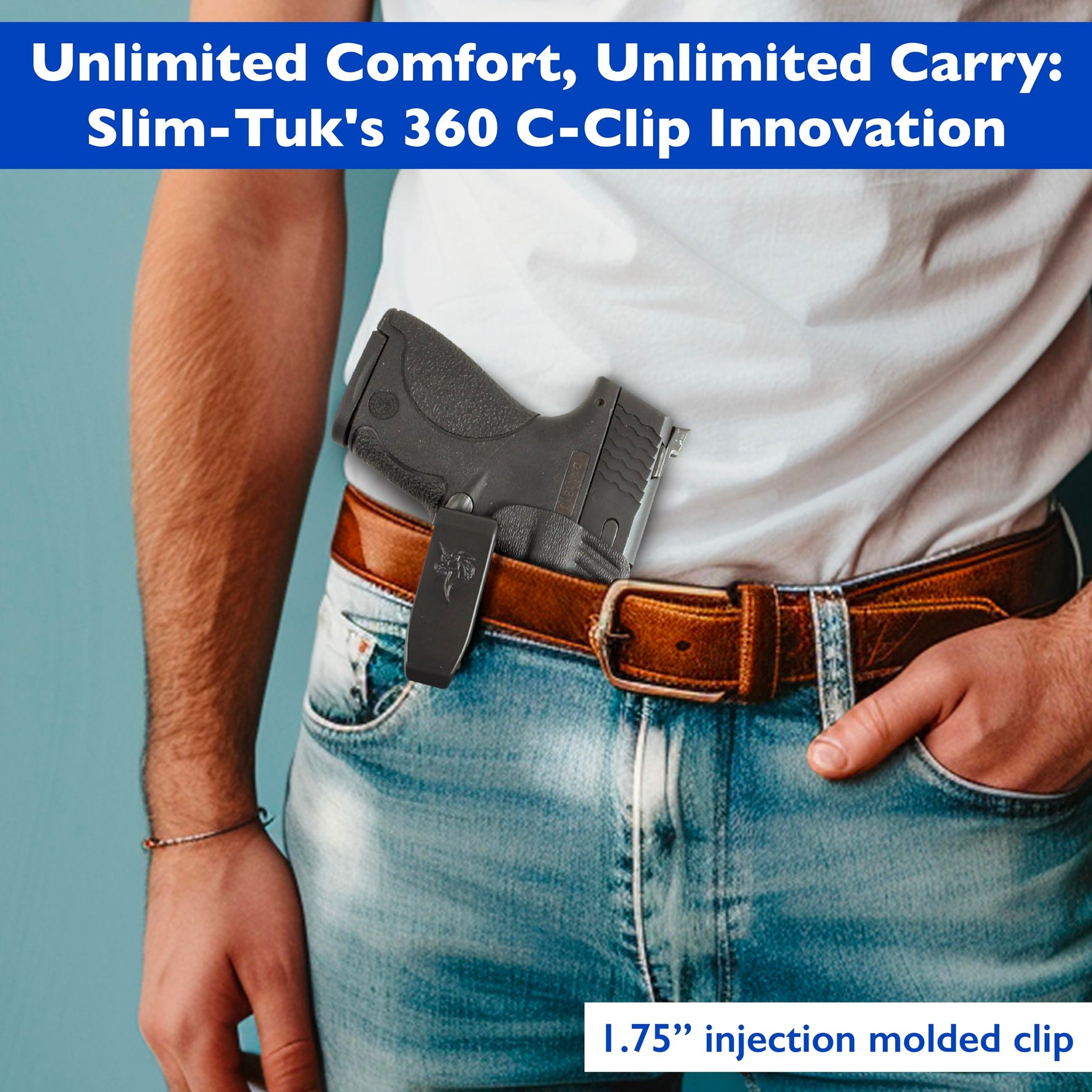 DeSantis Slim Tuk IWB Holster for Men and Women - Holster IWB, Conceal Carry, Fits the S&W M&P Shield 9/40, 9 Shield Plus w/or w/Out Red Dot - Ambidextrous, Black