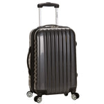 Rockland Melbourne Hardside Expandable Spinner Wheel Luggage, Checked Large 28", Black