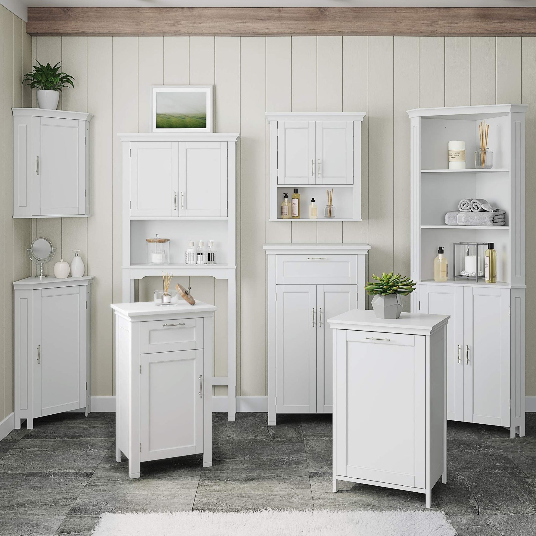 RiverRidge 06-037 Somerset Single Door Floor Storage Cabinet, White