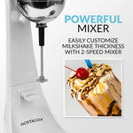 Nostalgia Two-Speed Electric Milkshake Maker and Drink Mixer, Includes 16-Ounce Stainless Steel Mixing Cup & Rod, Jade Green
