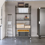 UltraDurable 5-Tier NSF Steel Wire Shelving, 48"W x 24"D x 76"H, Black | Heavy-duty commercial-grade solid steel wire storage rack featuring 800 pounds per shelf weight capacity