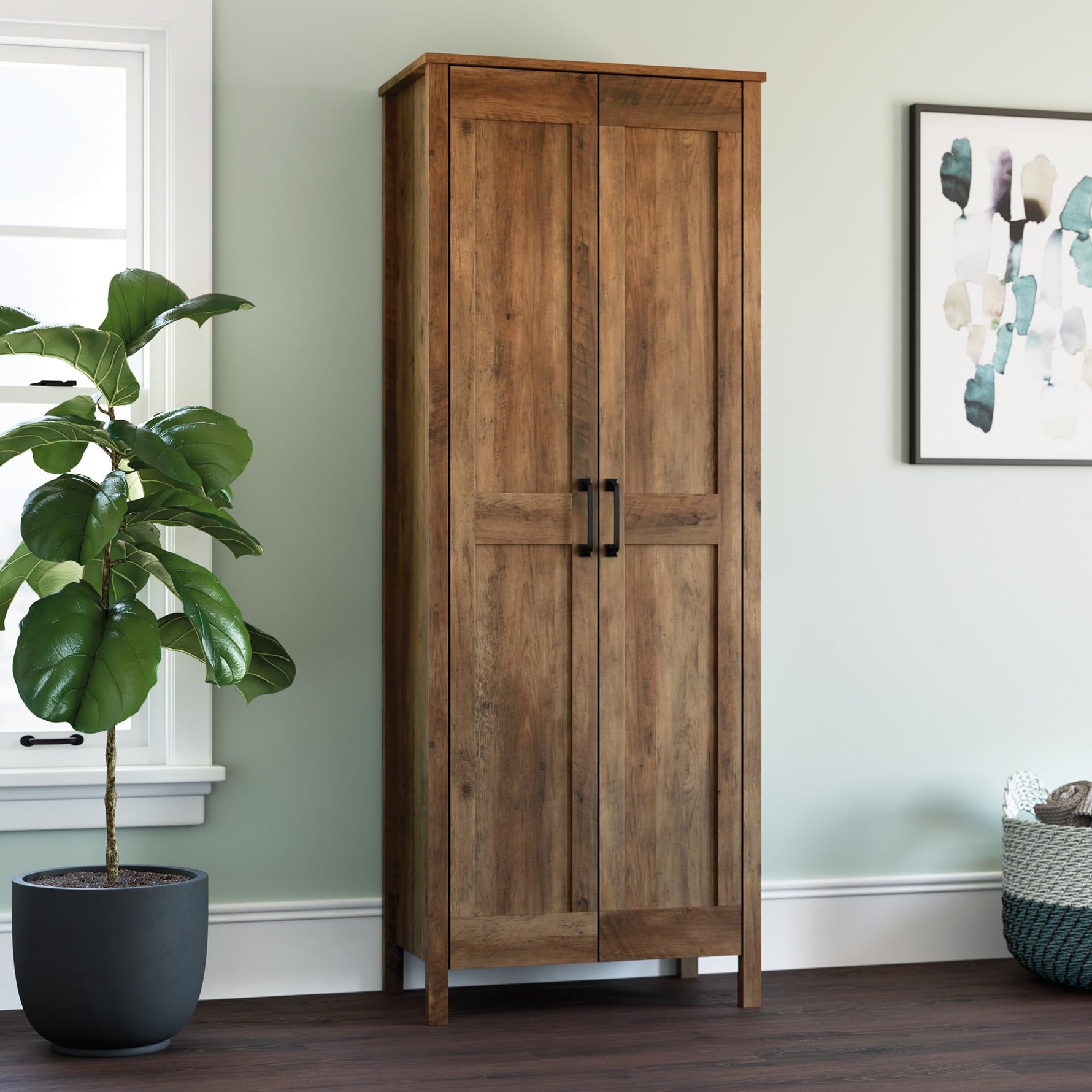 Sauder Miscellaneous Storage, Two-Door Storage Cabinet, in Spring Maple Finish