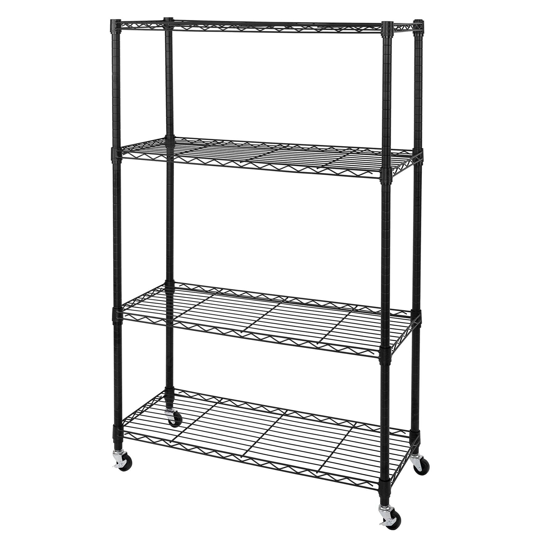 5-Tier Steel Wire Shelving, 30"W x 14"D x 61.5"H | Durable solid steel wire storage rack with adjustable shelves featuring 300 pounds per shelf weight capacity for home use