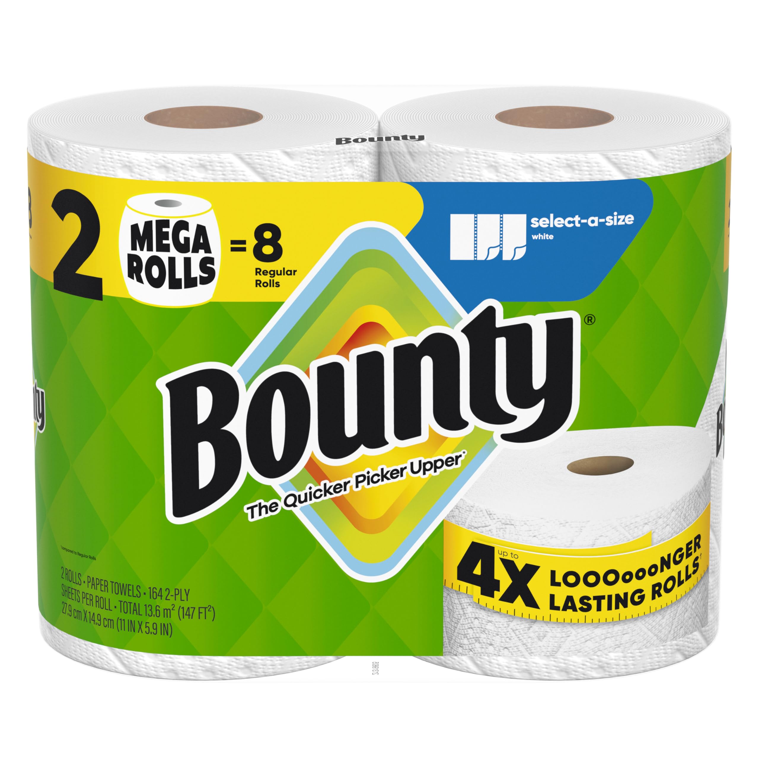 Bounty Select-A-Size Paper Towels, White, 8 Triple Rolls = 24 Regular Roll