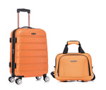Rockland Melbourne Hardside Expandable Spinner Wheel Luggage, Checked Large 28", Black