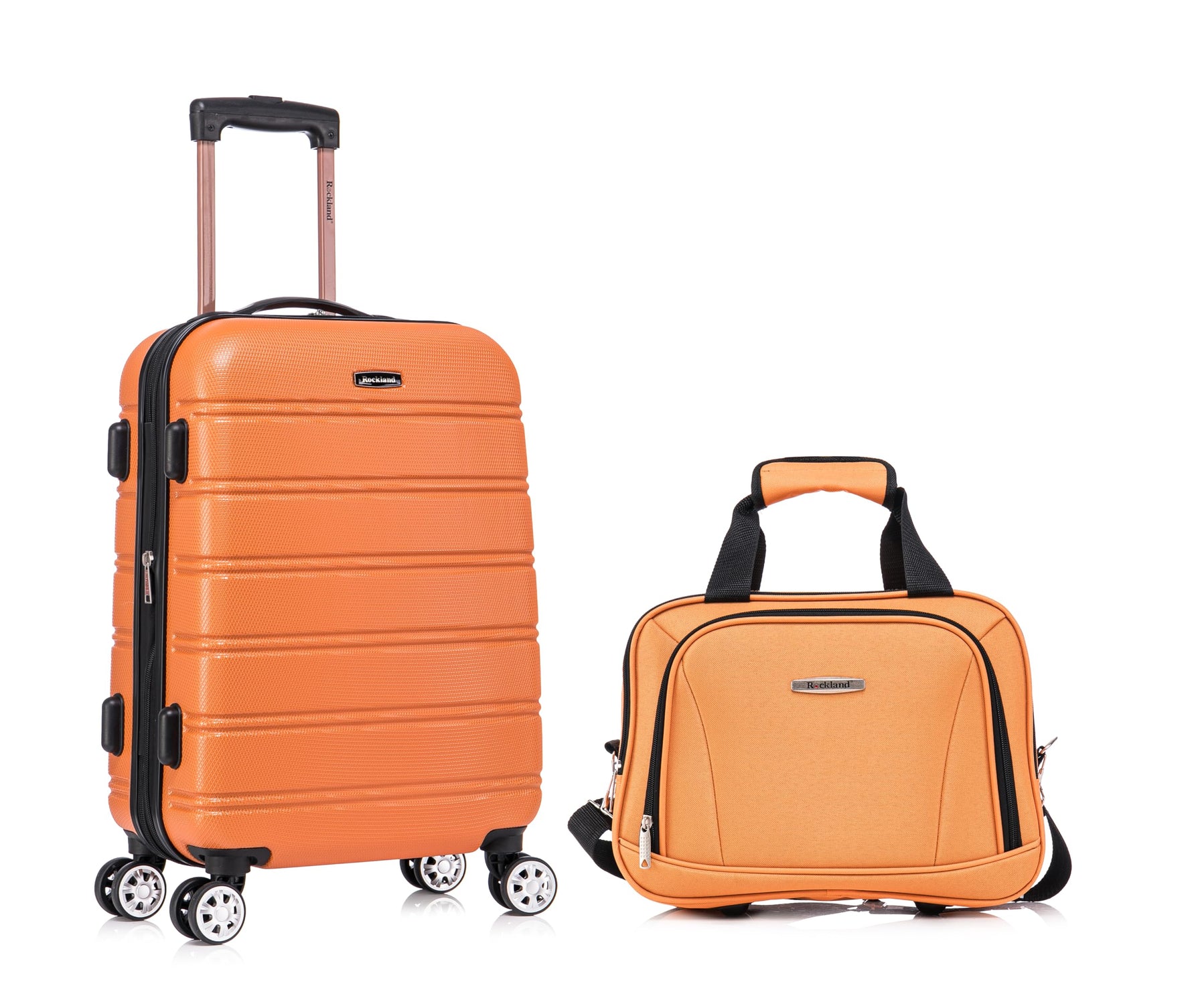 Rockland Melbourne Hardside Expandable Spinner Wheel Luggage, Checked Large 28", Black
