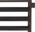 3-Tier Stackable 1" Slat Steel Frame Shoe Rack, 27.25"W x 12.75"D, Espresso | Interlocking modular design maximizes storage while the sturdy steel frame holds up to 12 pairs of shoes (Patented Design)