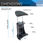 Techni Mobili Sit-to-Stand Rolling Adjustable Height Laptop Cart with Storage, Graphite, 22 x 16 x 46