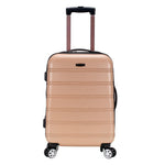 Rockland Melbourne Hardside Expandable Spinner Wheel Luggage, Checked Large 28", Black