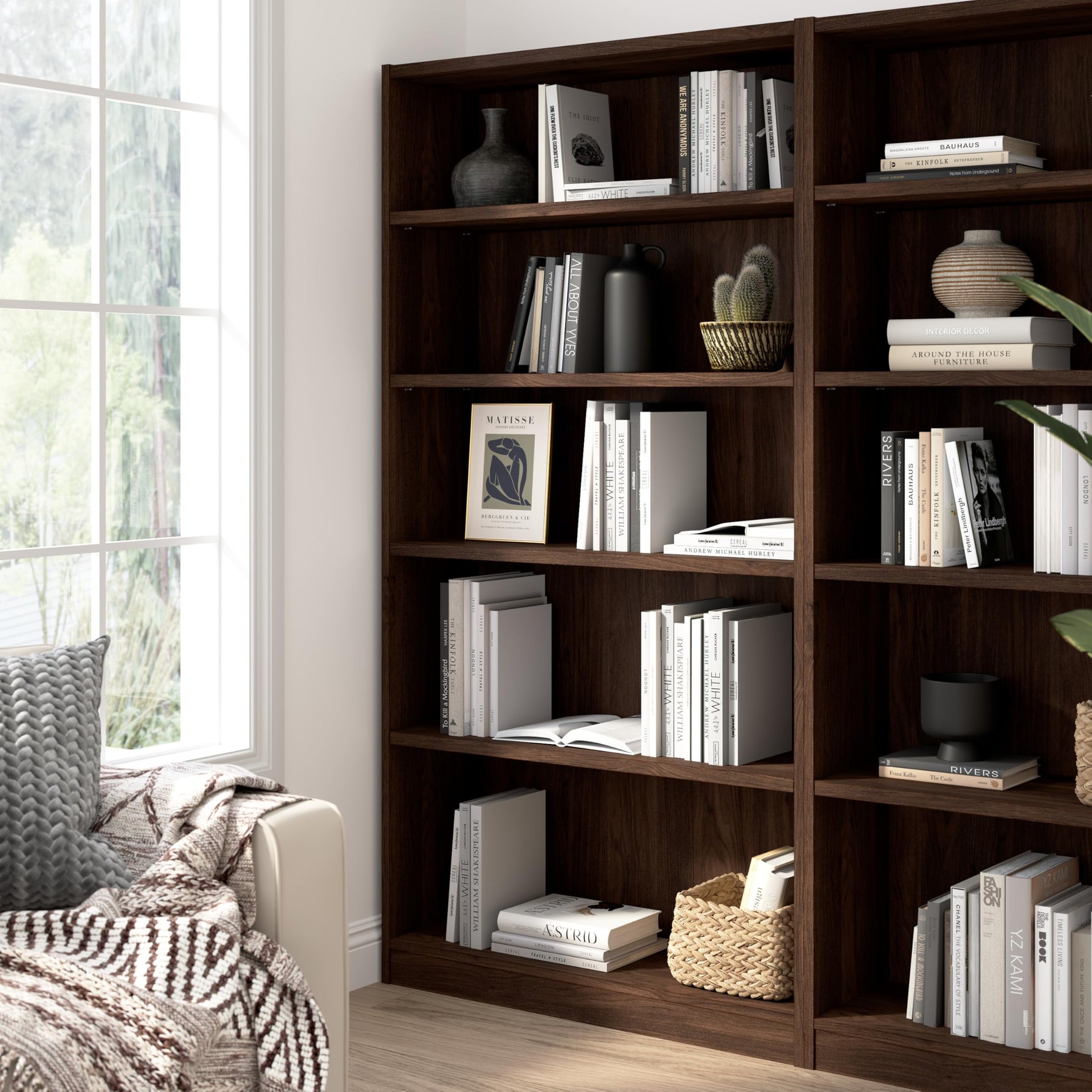 Bush Home Universal Small 2 Shelf Bookcase in Black, Low Storage and Display Bookshelf for Home Office or Living Room Organization