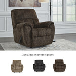 Signature Design by Ashley Skymaker Modern Faux Leather Manual Rocker Recliner with Track Arms, Dark Brown