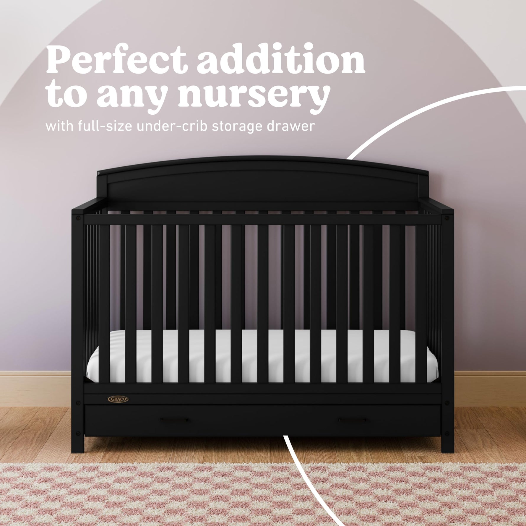 Graco Benton 5-in-1 Convertible Crib – GREENGUARD Gold Certified, Converts from Baby Crib to Toddler Bed, Daybed and Full-Size Bed, Fits Standard Full-Size Crib Mattress (White)