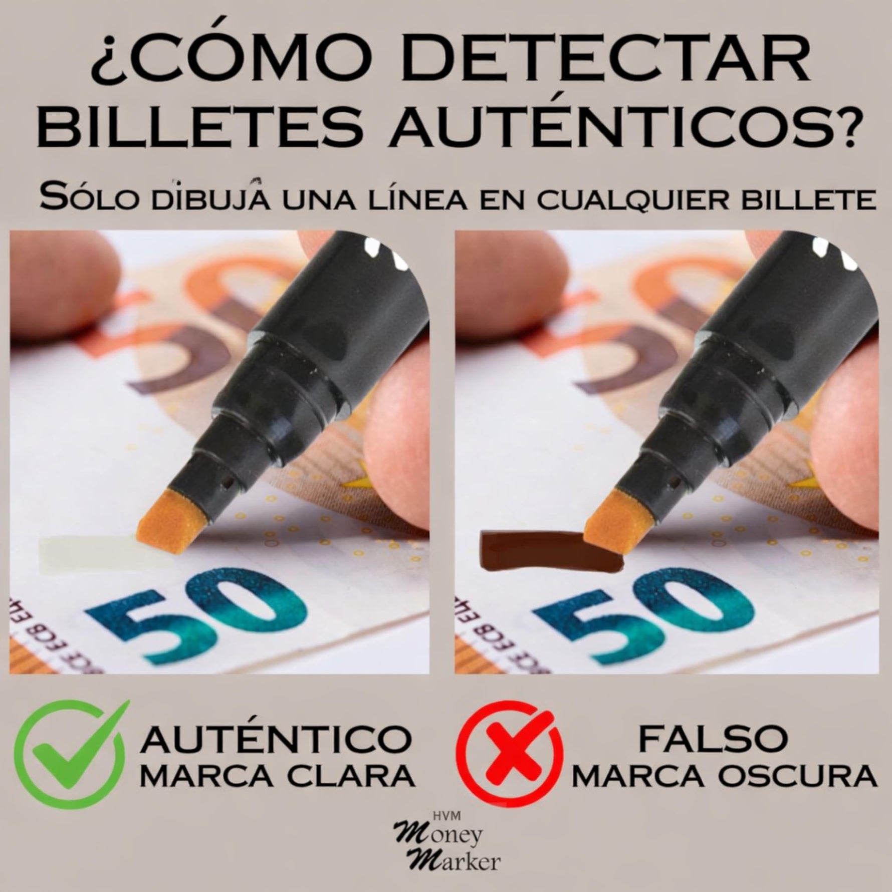 HVM Counterfeit Money Detector Pen (5 Counterfeit Pens) - Money Marker Bill Detector Pen with Upgraded Chisel Tip - Detect Fake Bills, Universal False Currency Checker Pack