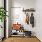 3-Tier Stackable 1" Slat Steel Frame Shoe Rack, 27.25"W x 12.75"D, Espresso | Interlocking modular design maximizes storage while the sturdy steel frame holds up to 12 pairs of shoes (Patented Design)