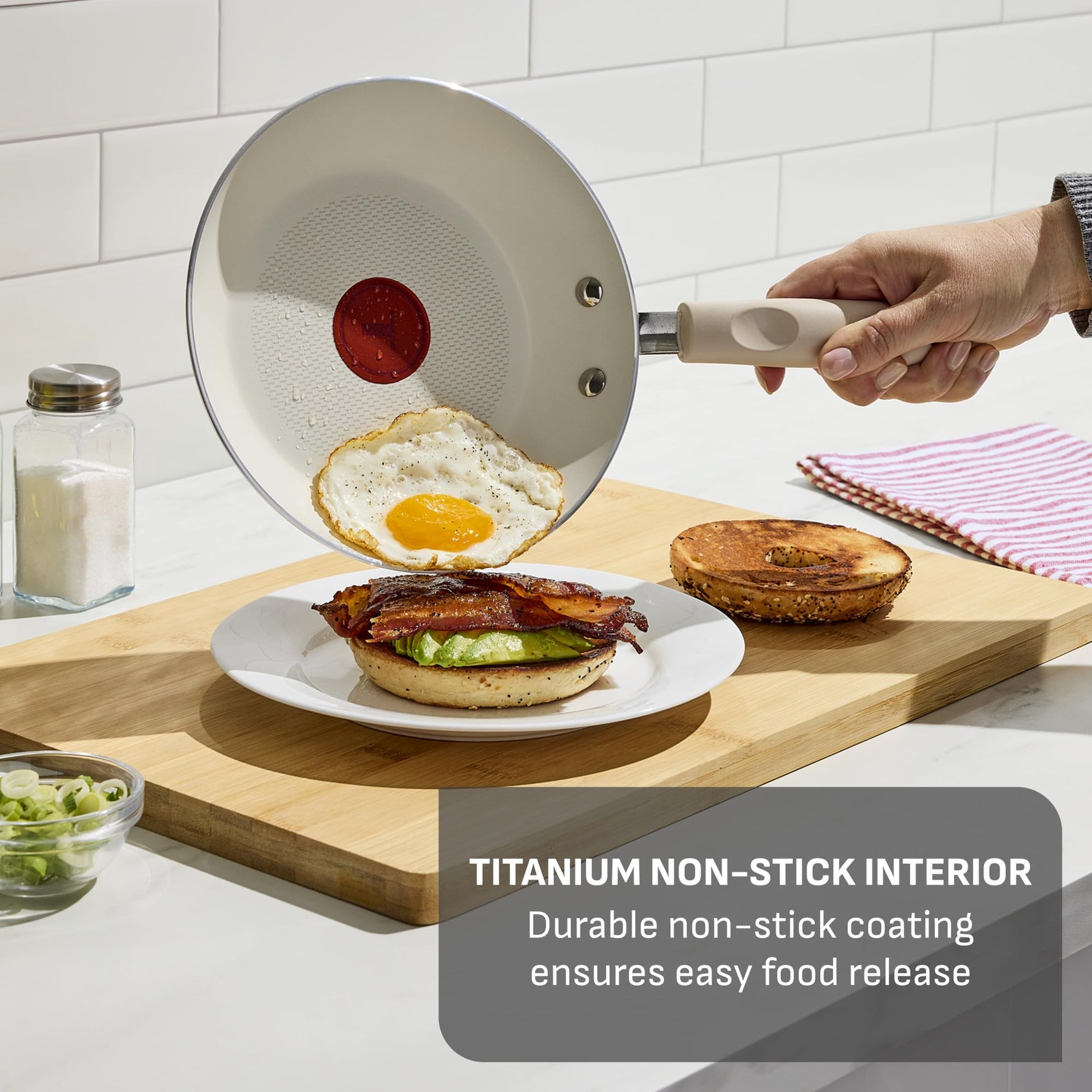 T-fal Signature Nonstick 12 Piece Cookware Set, Oven Safe Up to 350°F, Dishwasher Safe, Pots and Pans Set, Includes Frying Pans, Saucepan, Stockpot, Cooking Utensils, Cream