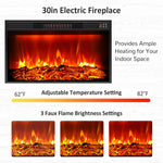 Naice 72" Electric Fireplace with Mantel and Cabinets, Fireplace TV Stand for Living Room Bedroom, Stacked Stone Surround and Remote Control 3D Realistic Flame, Black