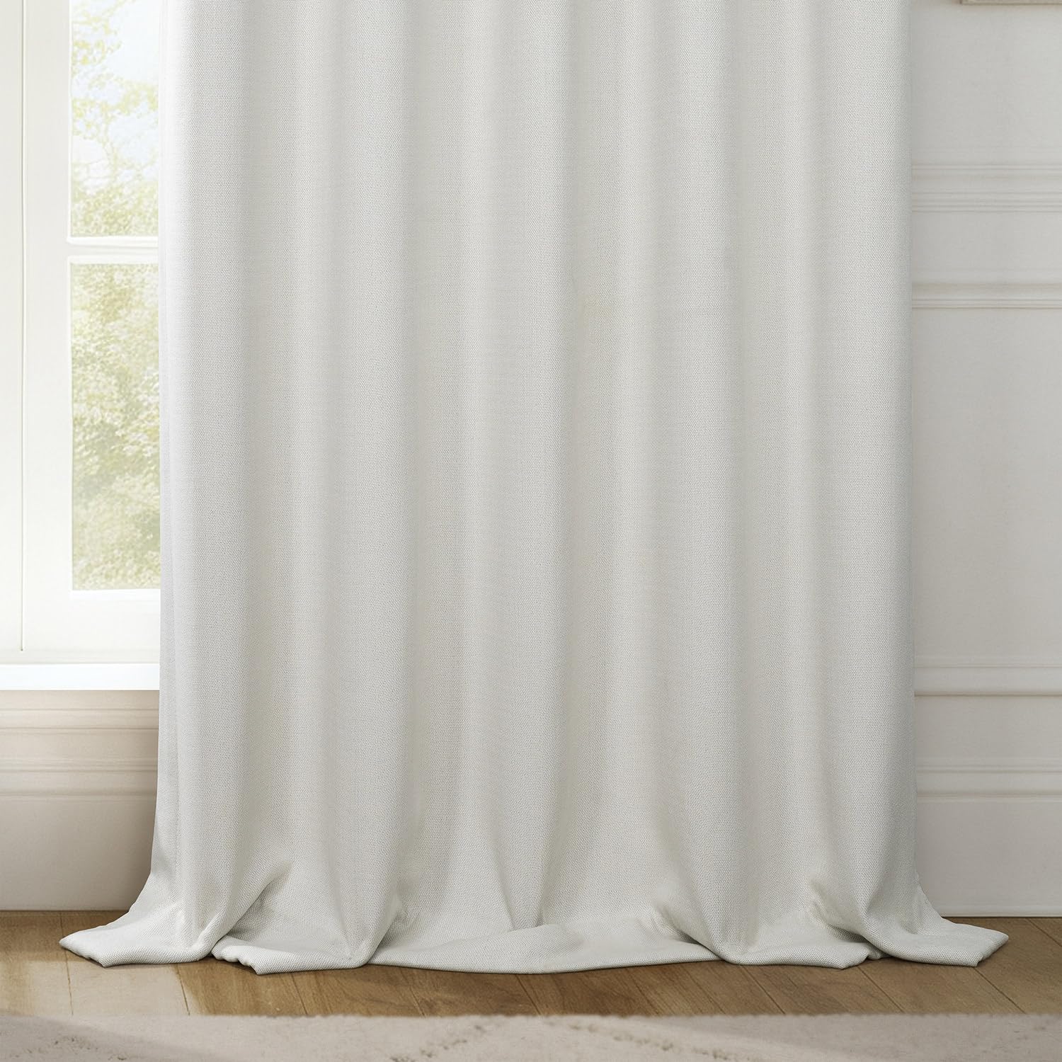 HPD Half Price Drapes - Faux Linen Curtains for Living Room (1 Panel) - 50W X 96L - Textured Room Darkening Curtains for Bedroom 96 Inches Long - Drapes for Home Decor, Birch