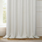 HPD Half Price Drapes - Faux Linen Curtains for Living Room (1 Panel) - 50W X 96L - Textured Room Darkening Curtains for Bedroom 96 Inches Long - Drapes for Home Decor, Birch