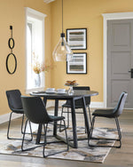 Signature Design by Ashley Mid Century Centiar 18.75" Dining Bucket Chair, 2 Count, Black and Brown