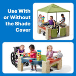 Step2 All Around Playtime Patio with Canopy Playset – Shaded Outdoor Playhouse for Kids with Realistic, Interactive Features, Room for Multiple Toddlers to Play – Dimensions: 60" H x 47.5" W x 47.5" D