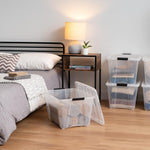 IRIS USA 6-Pack 6 Quart Storage Bins with Lids | Transparent design makes contents easy to find. Ideal for shoes, photos, documents, and small essentials. Nestable design